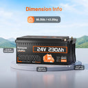 Humsienk 24V 230Ah LiFePO4 Battery Bluetooth