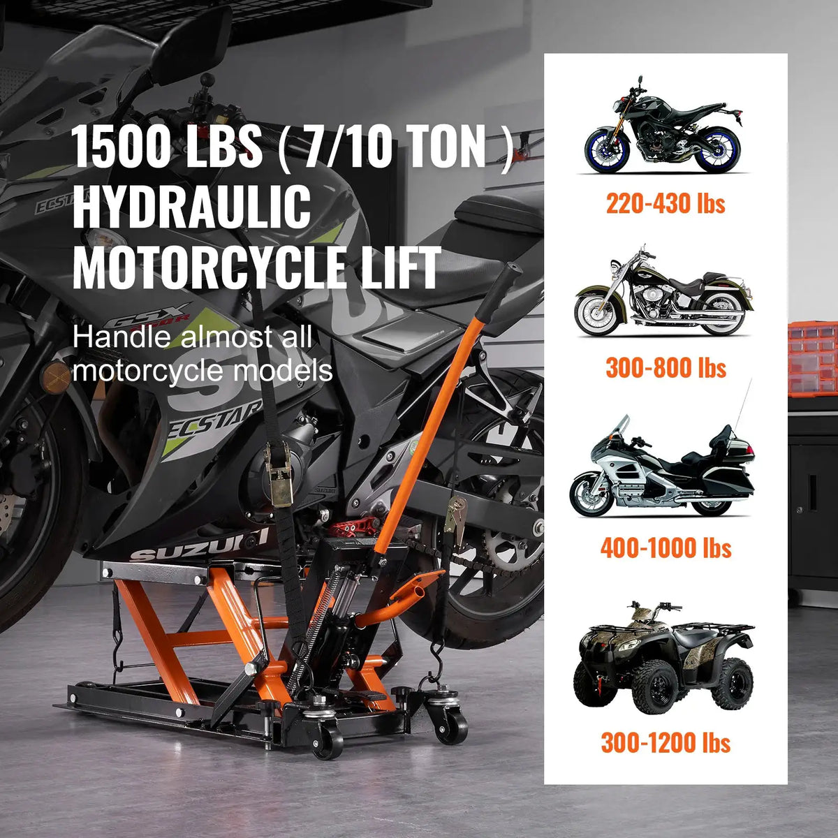 Steel Hydraulic Bike Jack Stand — product view 2