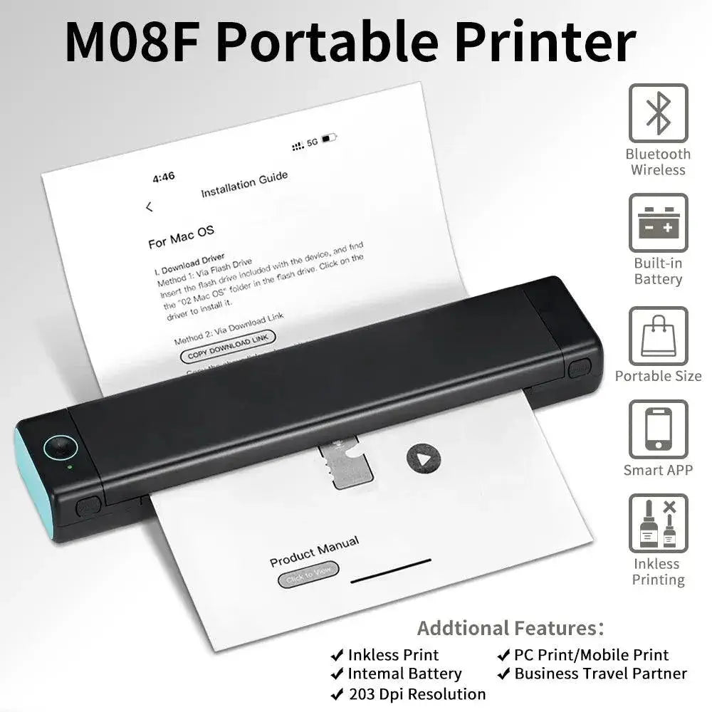 Phomemo M08F Wireless Portable Thermal Printer For Mobile