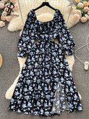 Floral Elegance Chiffon Dress Summer Chic with Graceful Appeal