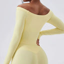 Breathable Slash Neck Yoga Shirt Women Quick Dry