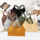 Sexy Women Tops Back Cross Strap Tank Running Sports Bra