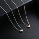 1Pcs Gold-Color Plus Silver-Plated Necklace Ms Simple Style Love Alloy Peach Heart Pendant Jewelry Gift