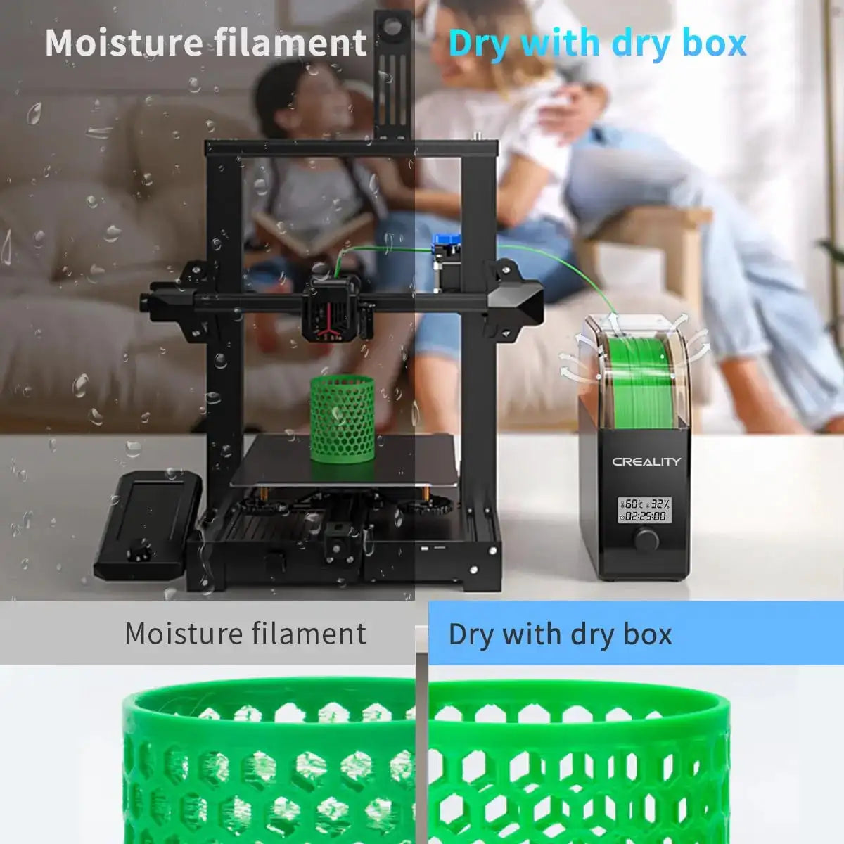 CREALITY 3D Filament Dryer Box 2.0 Upgrade Keeping Filament Dry Real-time Humidity Monitoring FDM 3D Printer Accessories