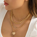 5Pc/Set Vintage Peach Love Heart Cross Jesus Pendant Choker Necklace