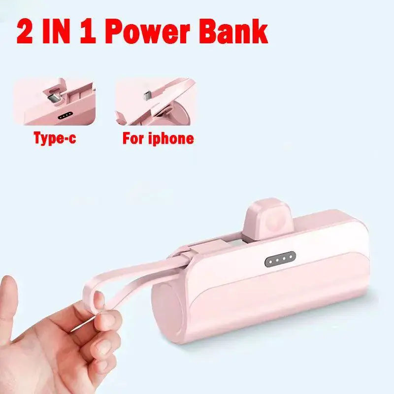Power Bank for iPhone and Samsung Fast — White For iPhone