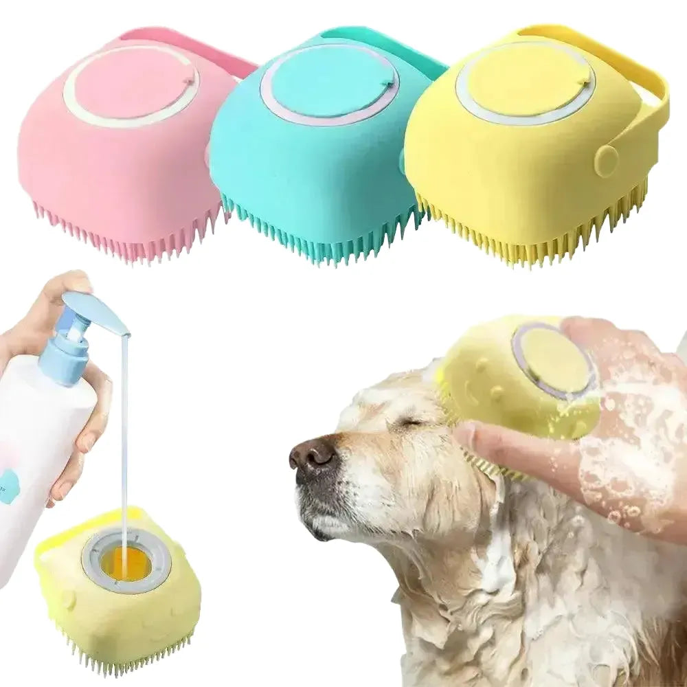 Puppycat Shower Massage Brush Silicone Grooming Dispenser — product view 1
