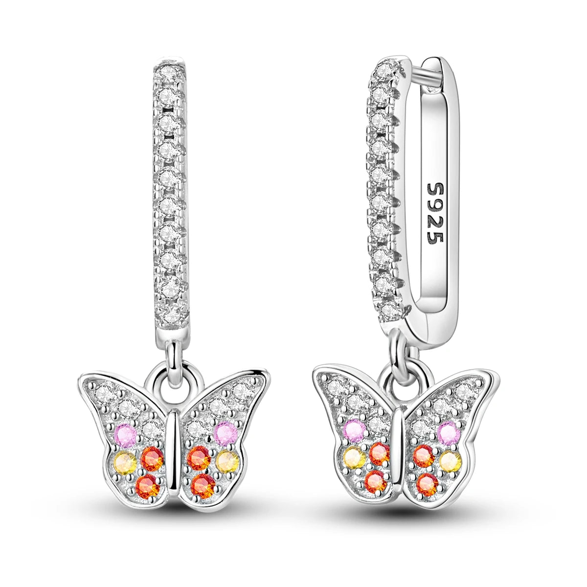 Sterling Silver Chameleon Dragonfly Butterfly