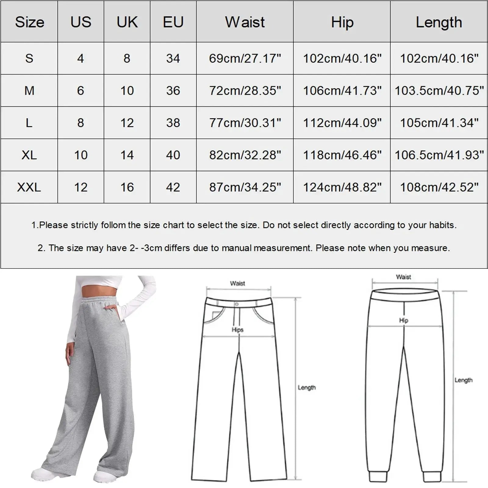 Women's Drawstring Sweatpants Wide Straight Leg Casual Pants - OurLum.com