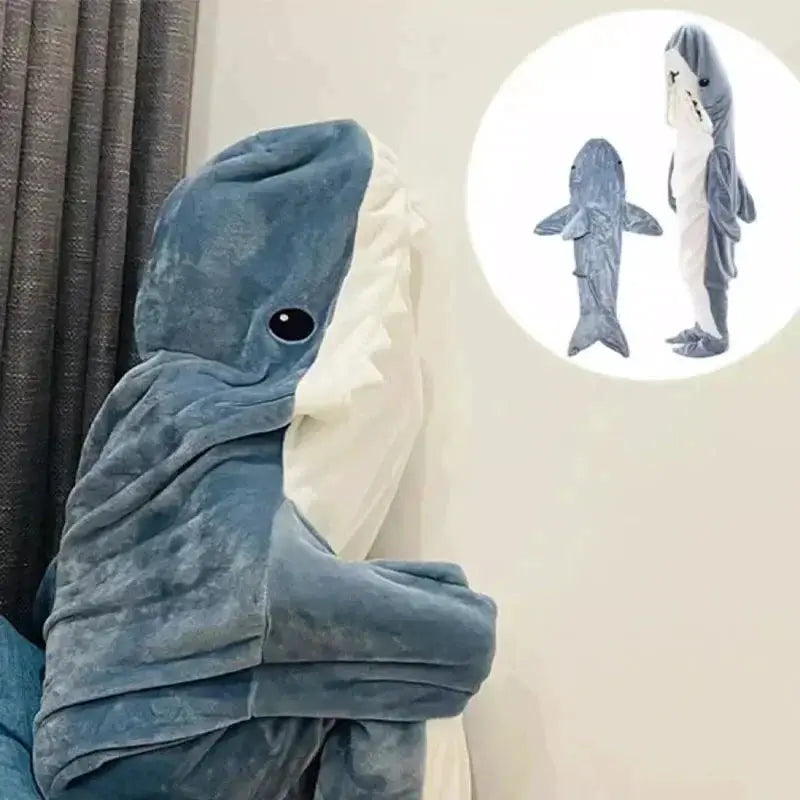 Cartoon Shark Blanket Hoodie Kigurumi Women Cozy Playsuit