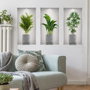 Wall Art Stickers Simulate 3D Potted Green Plants Decor