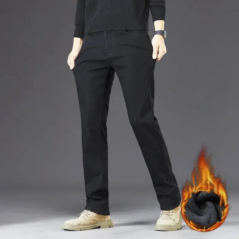 Tall Men Denim Jeans Fleece Lined Warm Winter Stretch