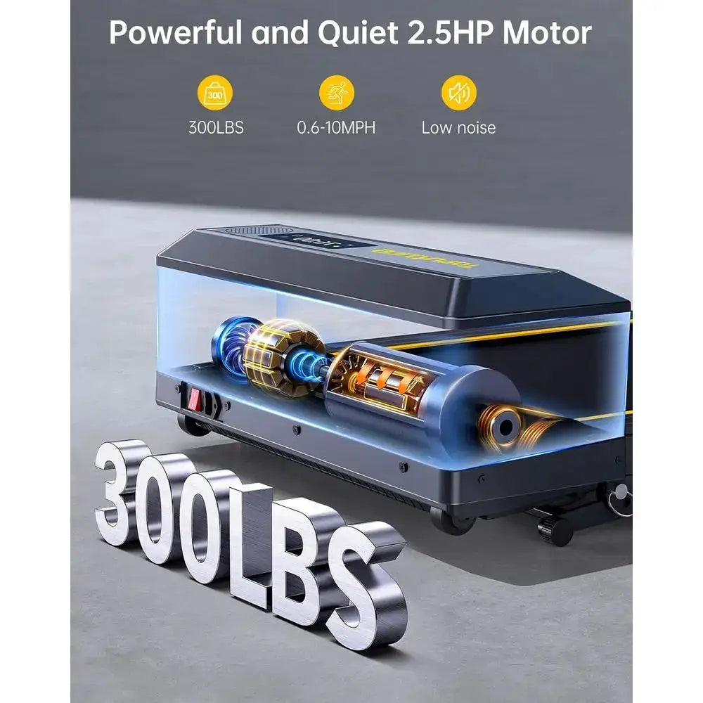 Portable Folding Treadmill with 12% Incline, 4-in-1 Under Desk Walking Pad, Bluetooth Speaker, 0.6-10MPH Speed