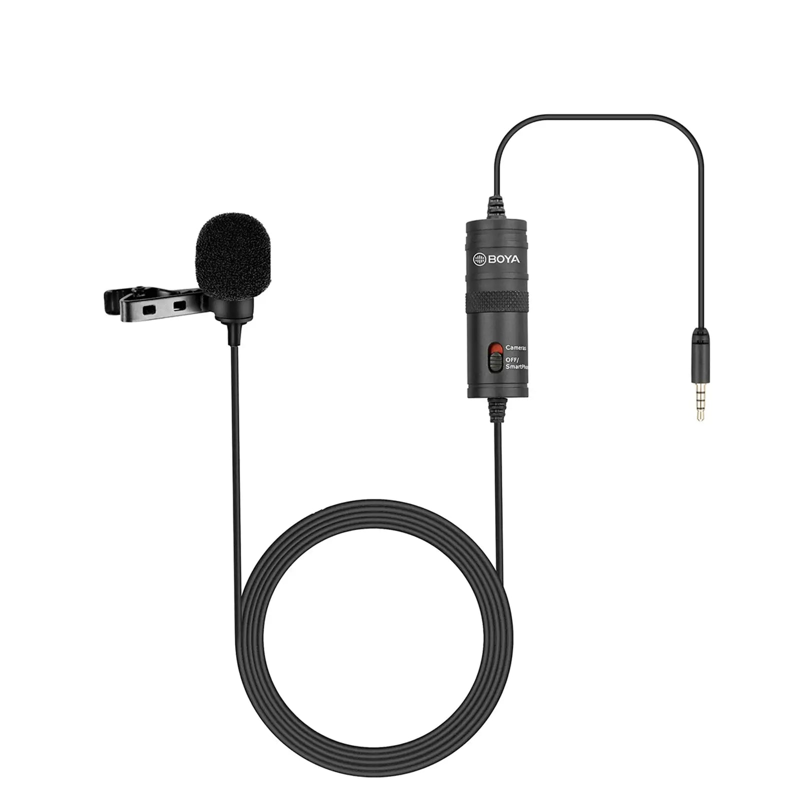BOYA BY-M1 Omni-directional Lavalier Microphone Lapel Clip-on Condenser Mic with 3.5mm Plug for DSLR Camera Camcorder Smartphone