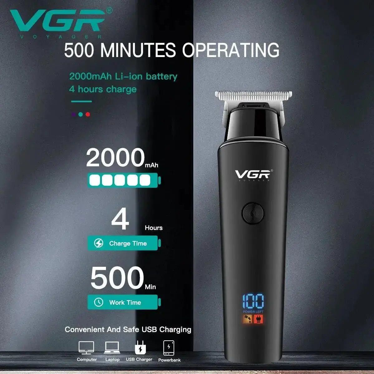 VGR Hair Trimmer Pro Cordless Grooming Tool For Precision