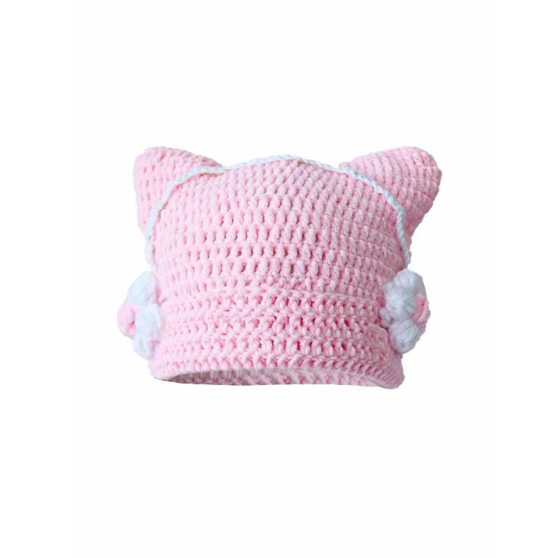 Floral Knit Winter Hat