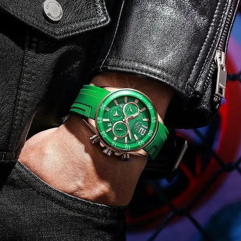 LIGE Men's Chronograph Watch Stylish Quartz Timepiece Design
