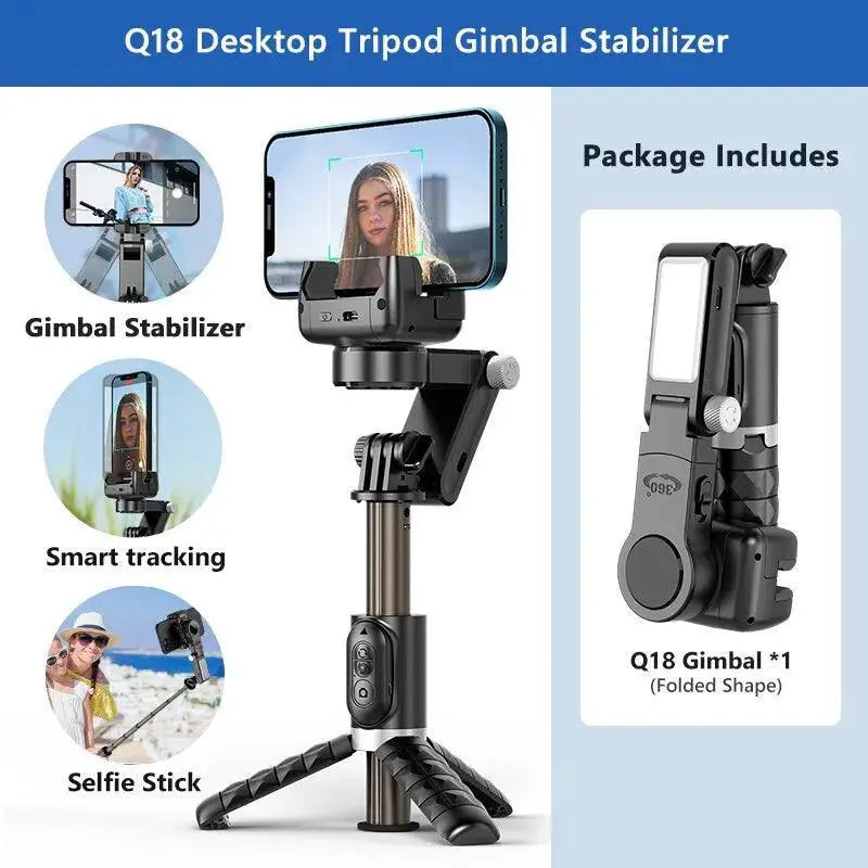 360 Rotation Gimbal Stabilizer Selfie Stick Smart Video Kit