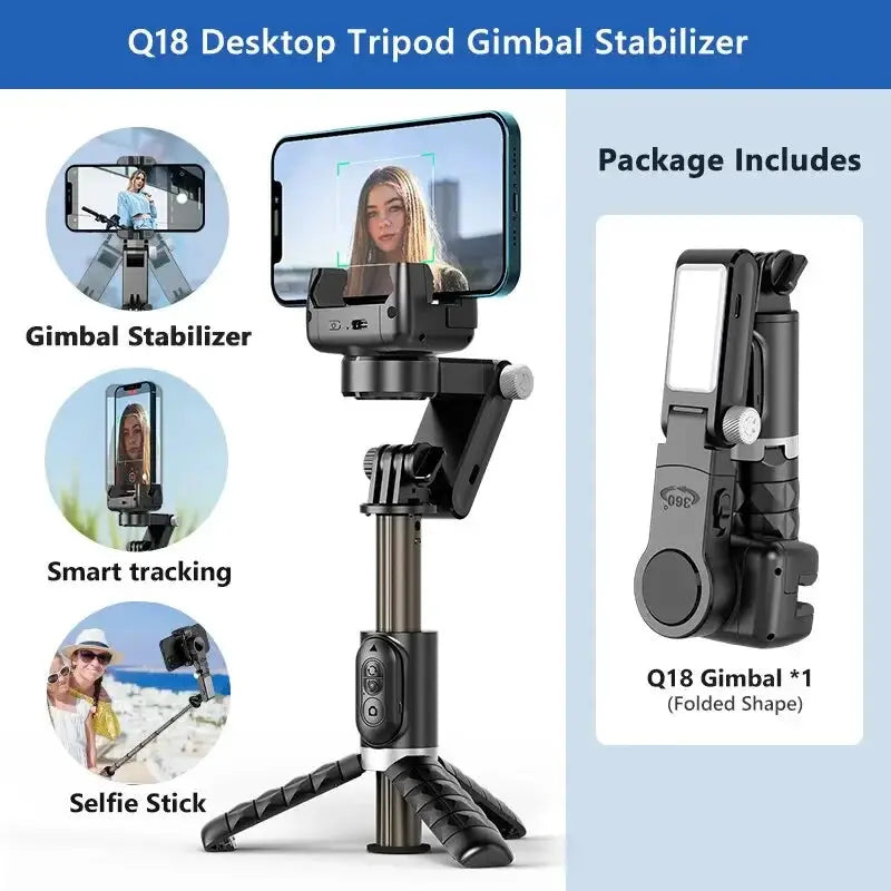 360 Rotation Gimbal Stabilizer With Selfie Stick For IPhone
