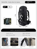 70L Naturehike Backpack For Hikers Lite