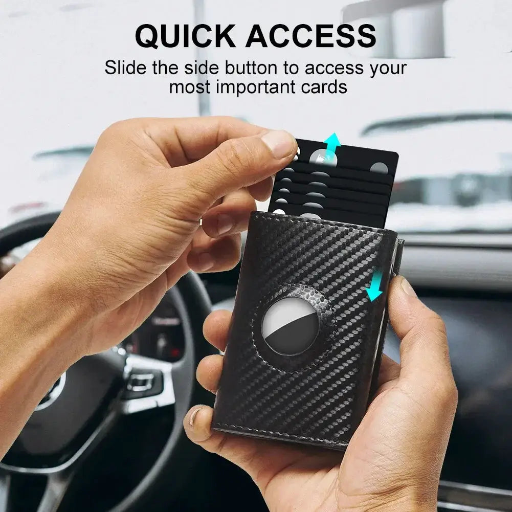 Men Smart Wallet AirTag Case With Credit Card Holder