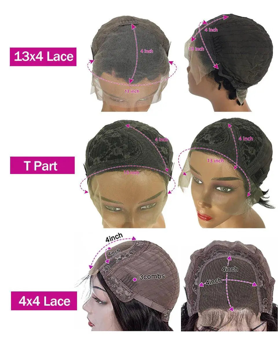 Short Bob Pixie Cut Wig Lace Front 100 Brazilian Hair