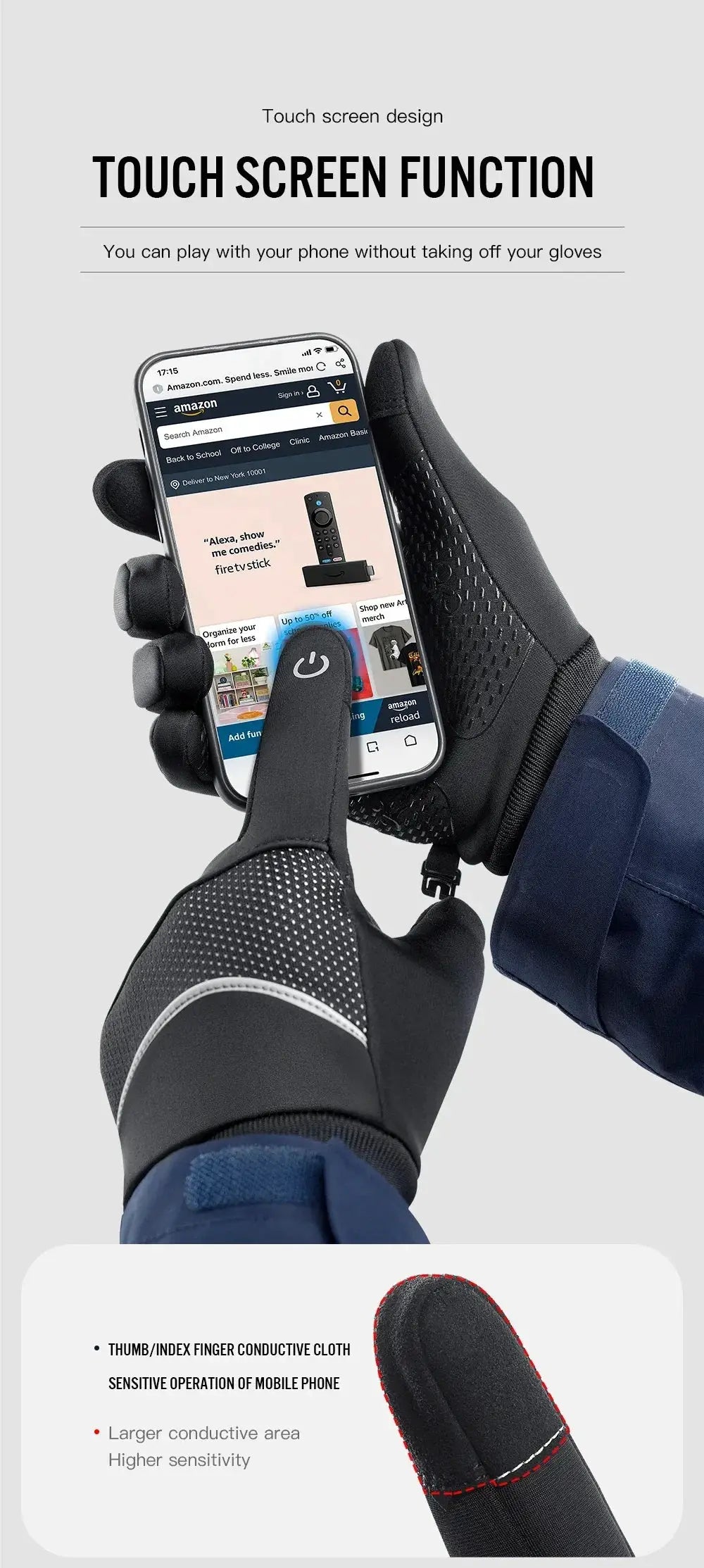 Warm Cycling Gloves for Winter Rides Edition AA — product view 15