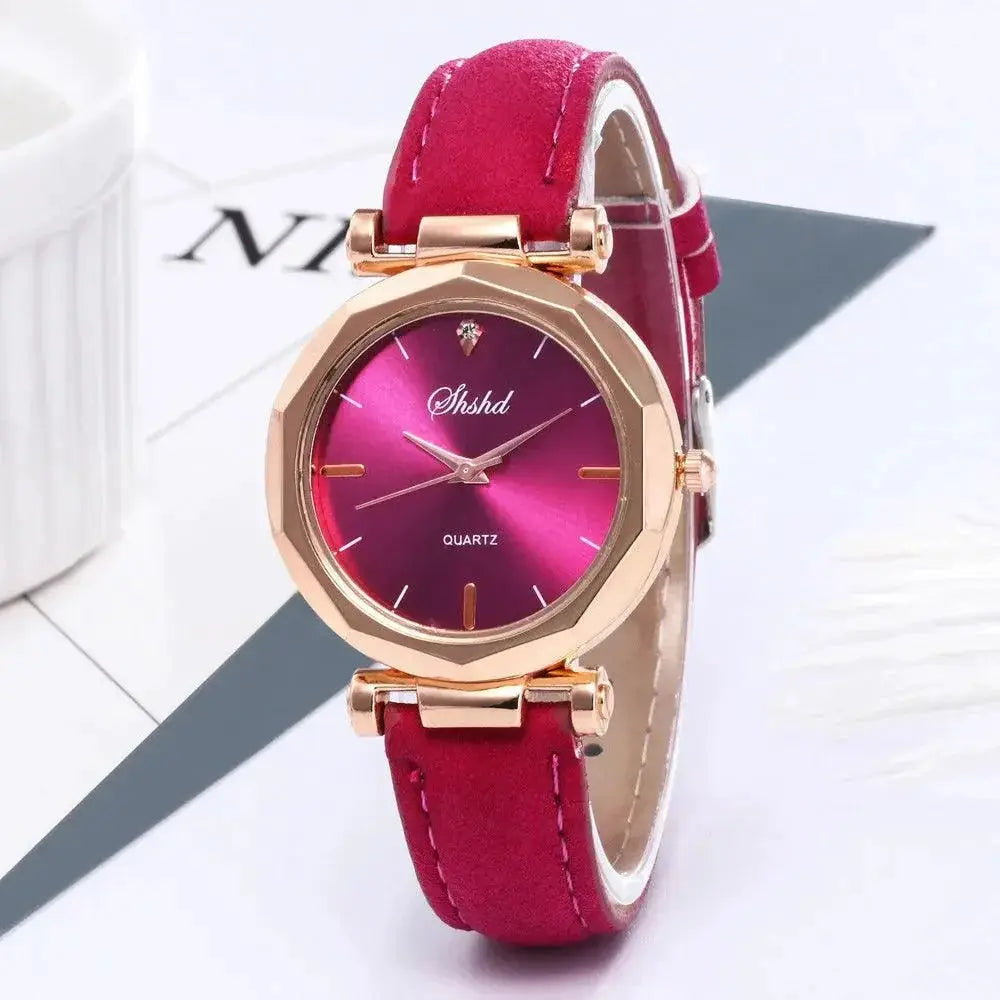 Gold Quartz Womens Wristwatch Elegant Style For Ladies