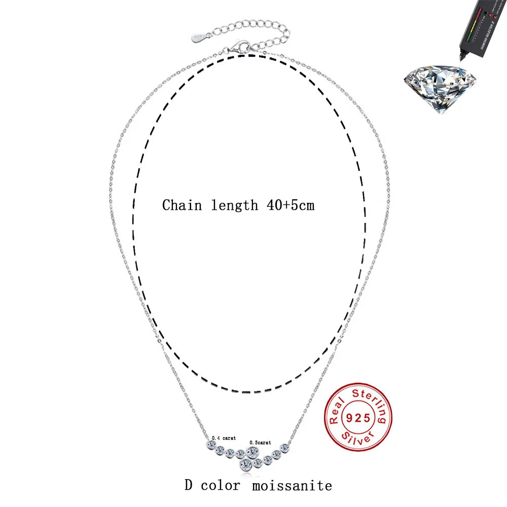 Round Moissanite Pendant Necklace in Sterling Silver Cbtb — product view 5