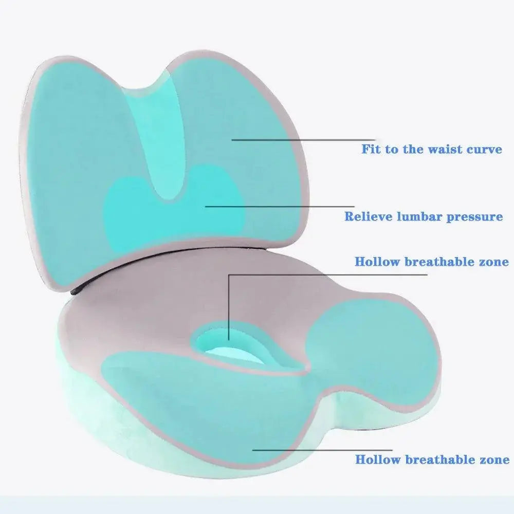 Memory Foam Lumbar Pillow and Cooling Gel Seat Cushion