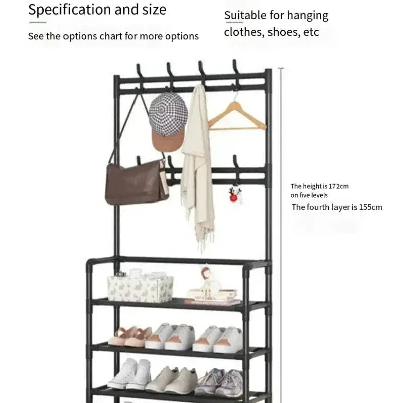 Multi Layer Clothes Hat Hangers Shoe Rack Organizer Shelf