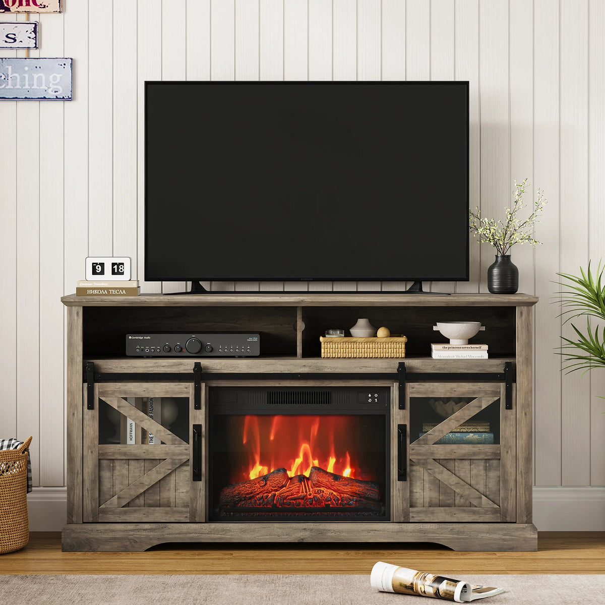 Wooden Electric Fireplace
