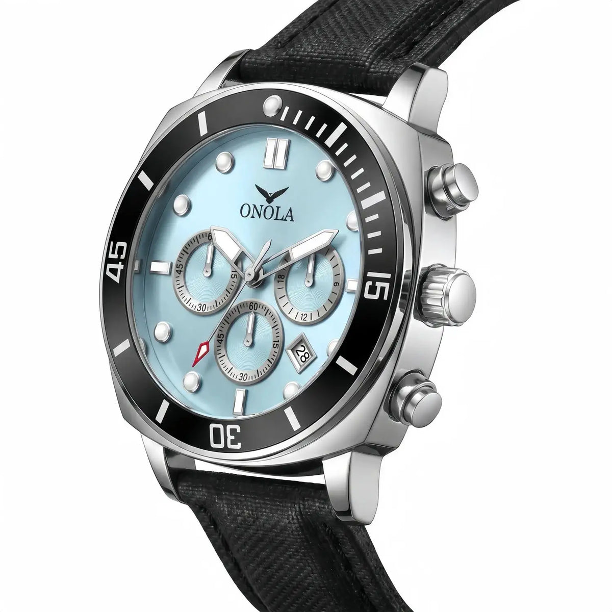 Ice Blue Chronograph Leather Watch — product image 2