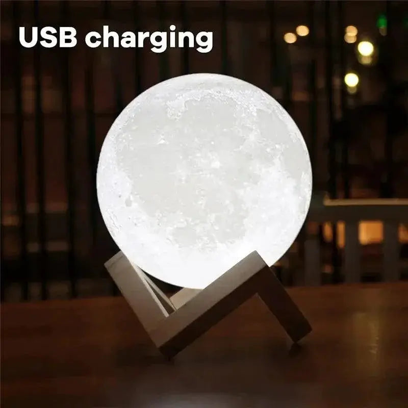 Rechargeable LED 3D Moon Lamp Touch Control Night Light