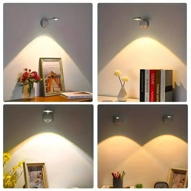 HPH Intelligent Human Sensor Wall Lamp Wireless Wall Light Dimmable Led Spotlight for Rechargeable Lighting Paintings Pictures