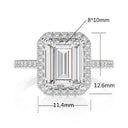 Moissanite Ring in Sterling Silver Rectangle