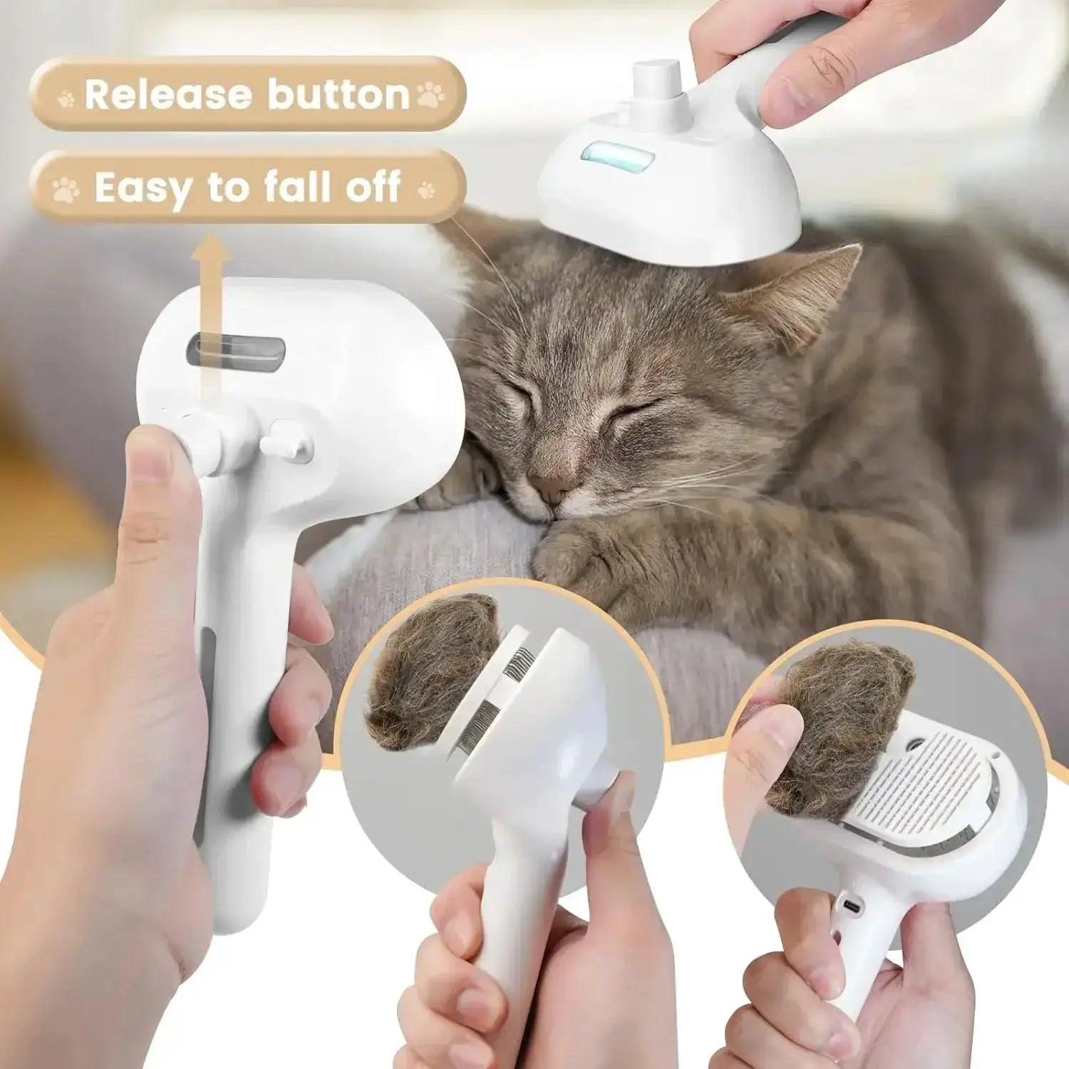 3 In 1 Dog Hair Brush Cat Hair Brush Electric Pet Brush