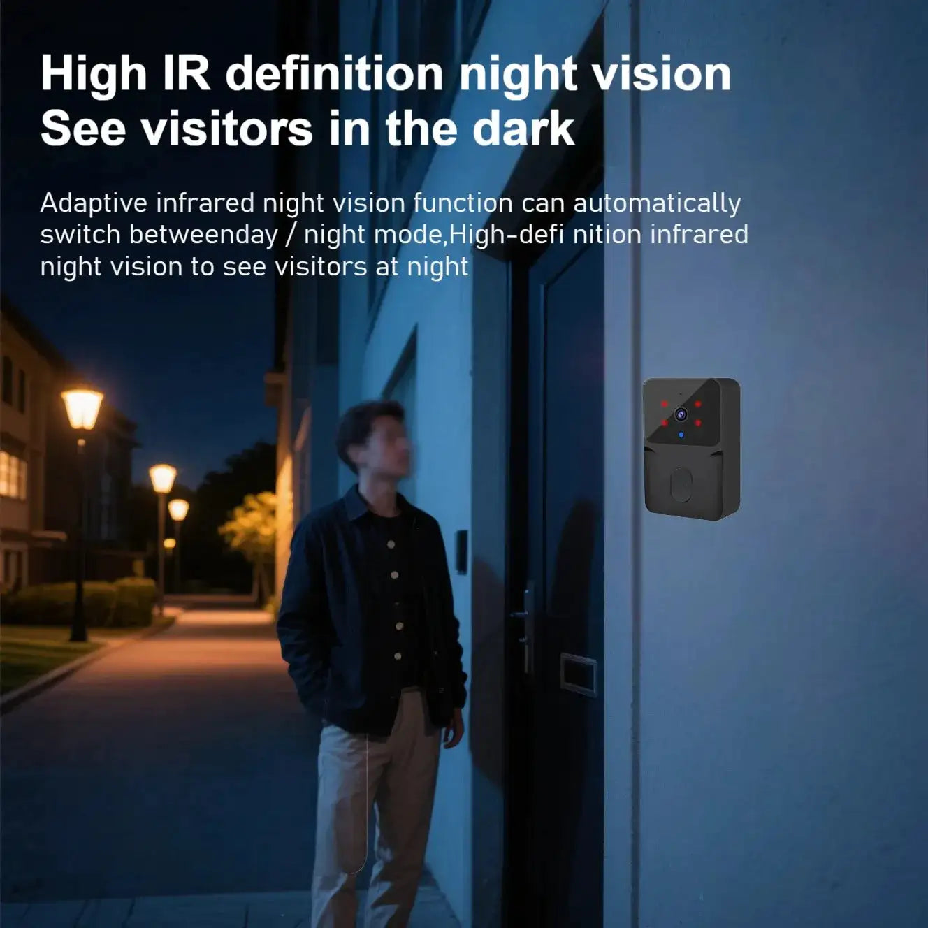 Tuya Smart WiFi Video Wireless Doorbell Night Vision Two Way Audio Alarm Notification Push Rechargeable Battery Inside