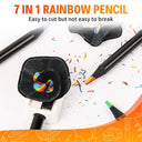 Colored Black Wood Pencils 7 In 1 Rainbow Drawing Kit