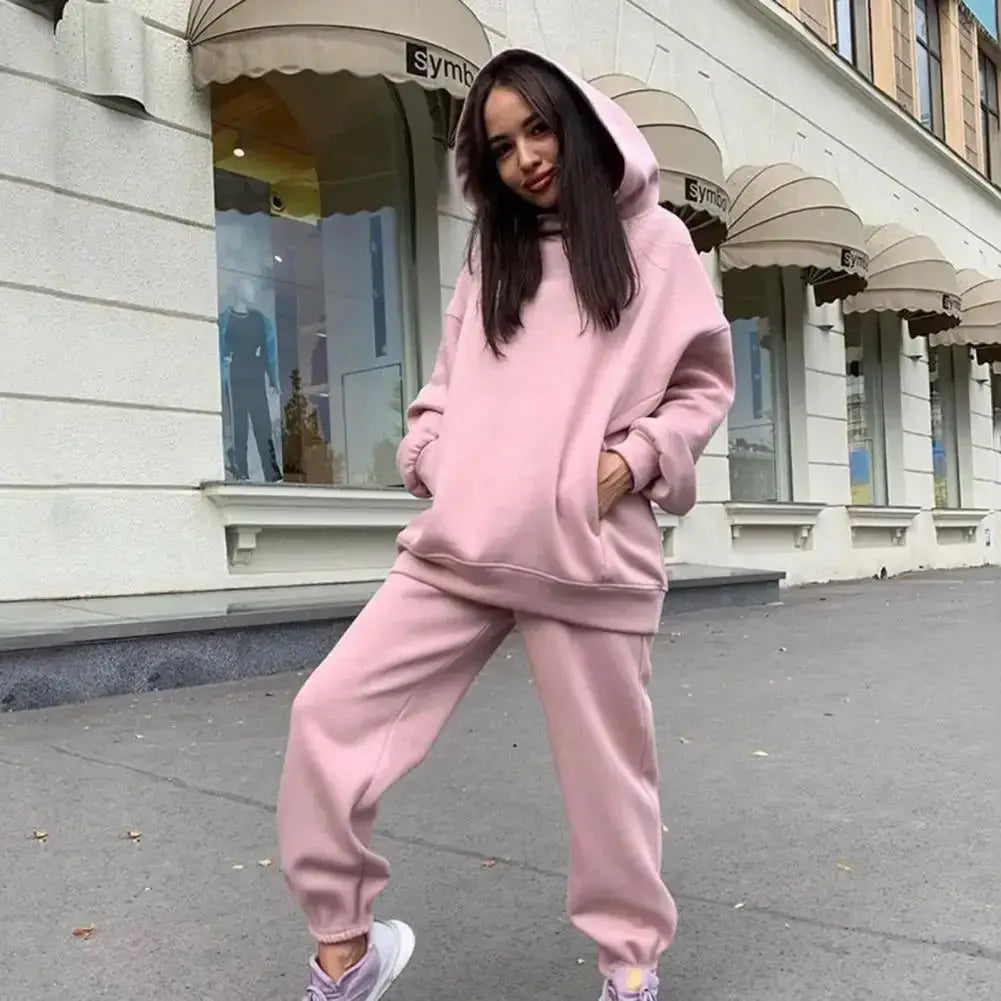 Women's Two Piece Tracksuit Hooded Sweatshirt Set Outfit