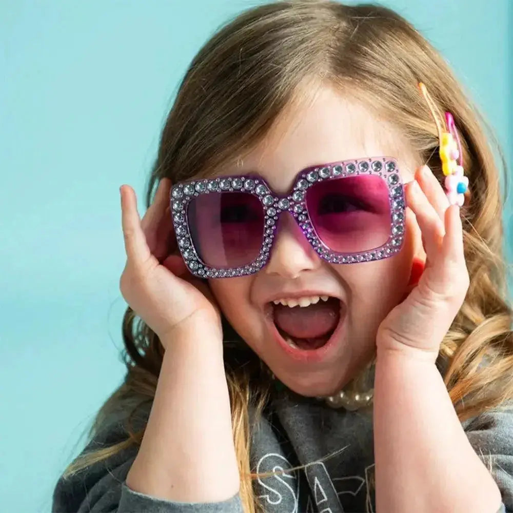 Rhinestone Kids Sunglasses With Colorful Lenses UV Safe
