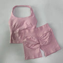 Gym Set Women Backless Halter High Waist Seamless