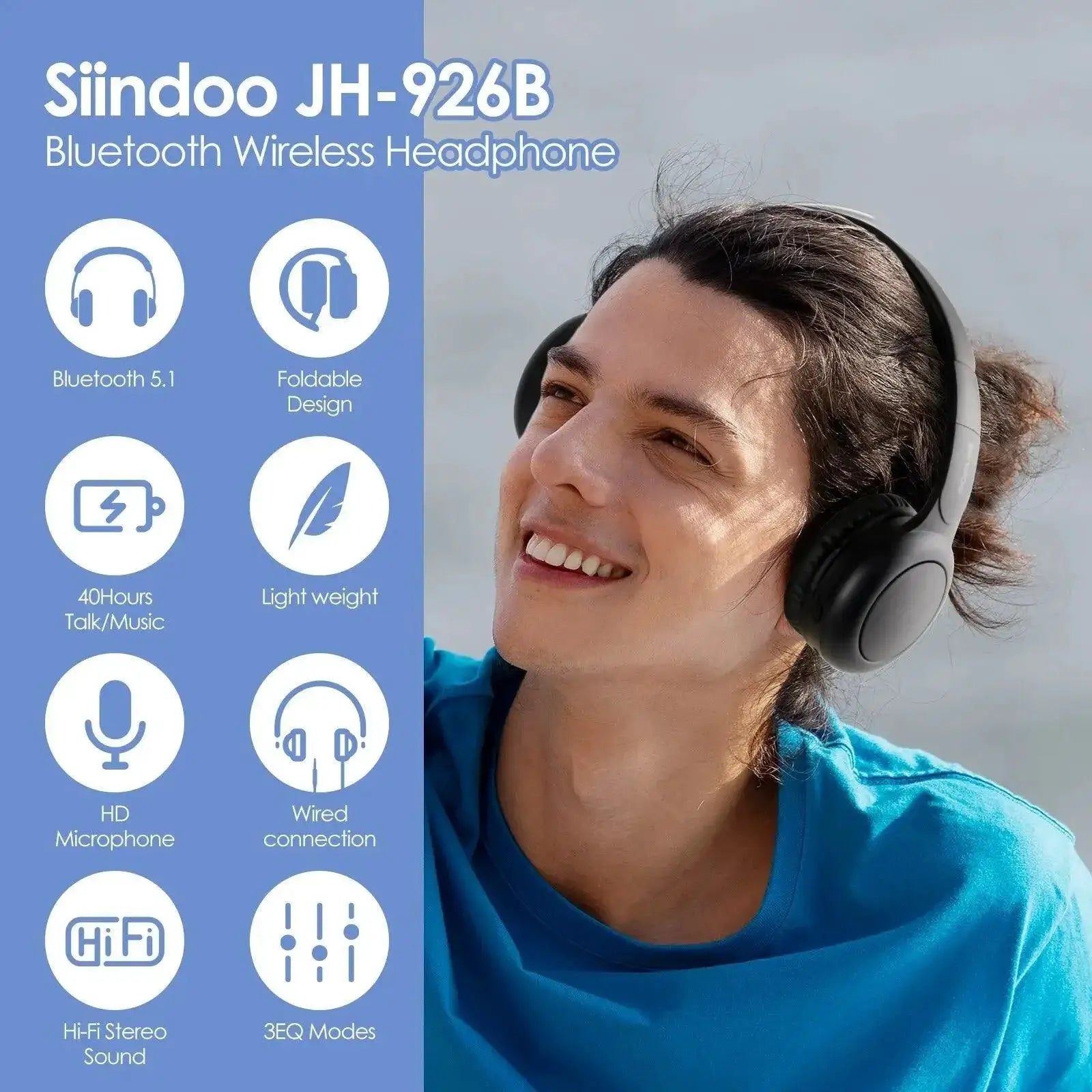 Siindoo Kids Bluetooth Headphones Premium Sound 3 EQ Modes