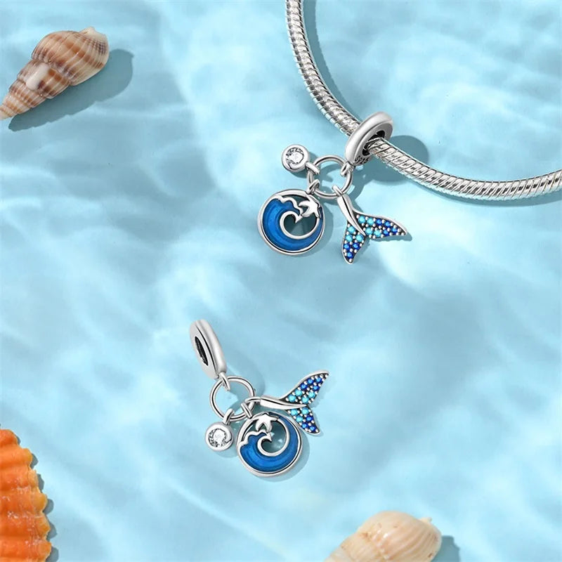 Sterling Silver Blue Ocean Ship