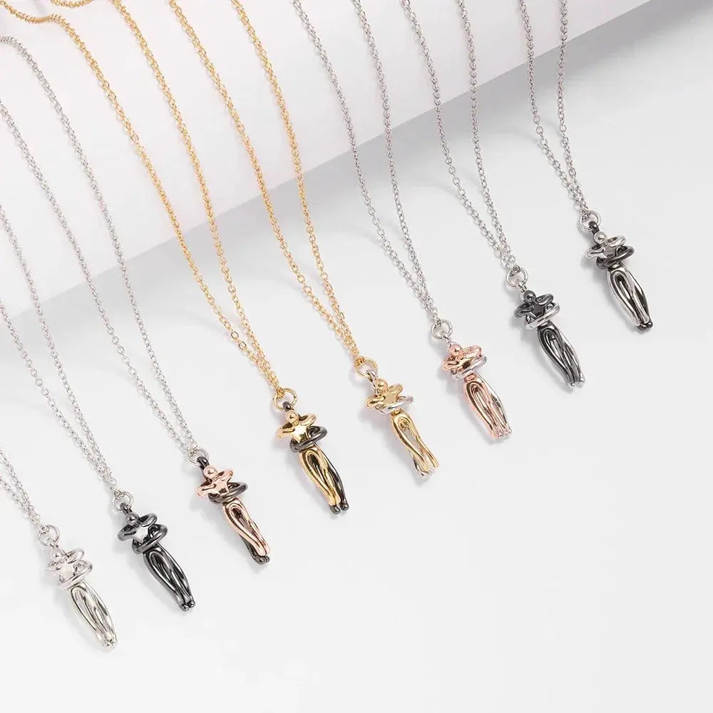 Hugging Necklace Choker Pendant Gift For Couples Lovers
