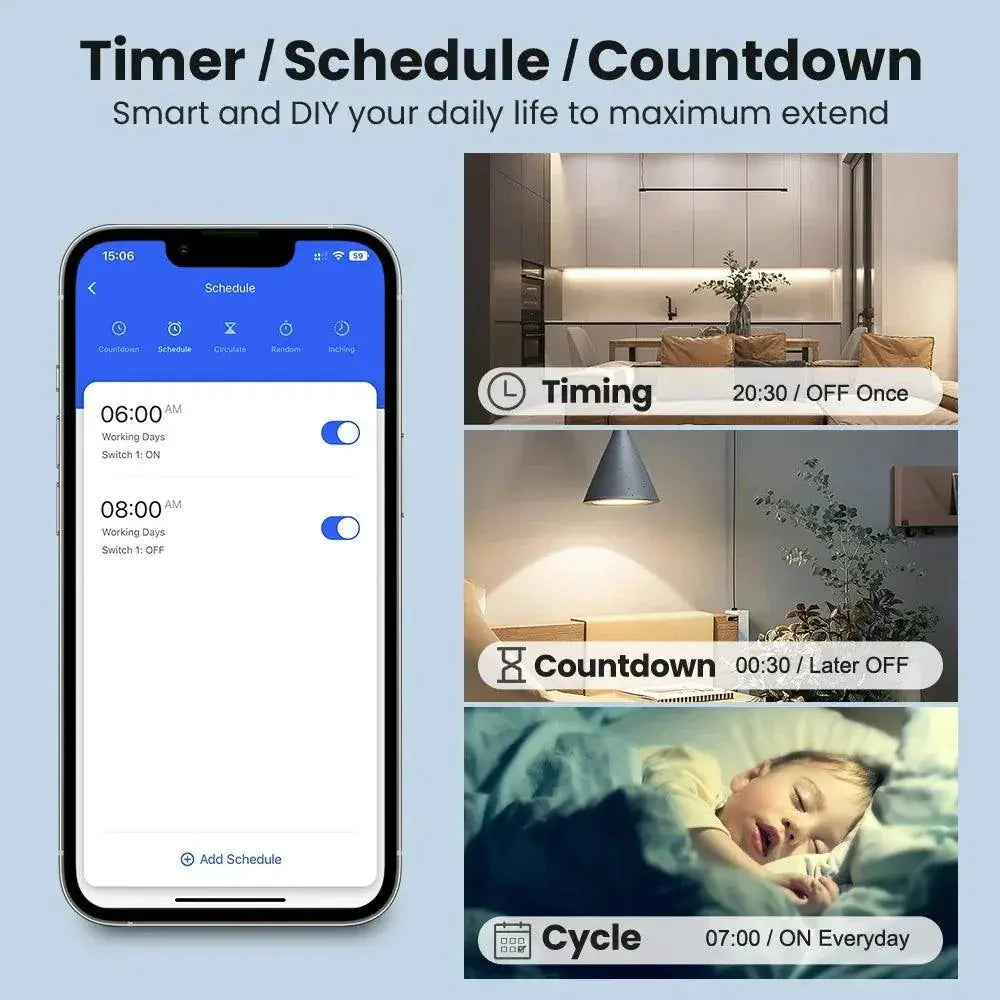 16A WiFi Smart Switch With Energy Monitor And Voice Control