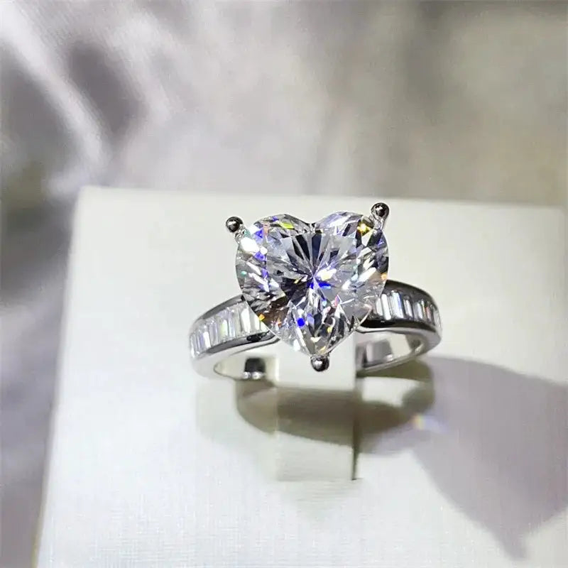 GIA Certified Silver Moissanite Ring Style CAFPK — product image 6