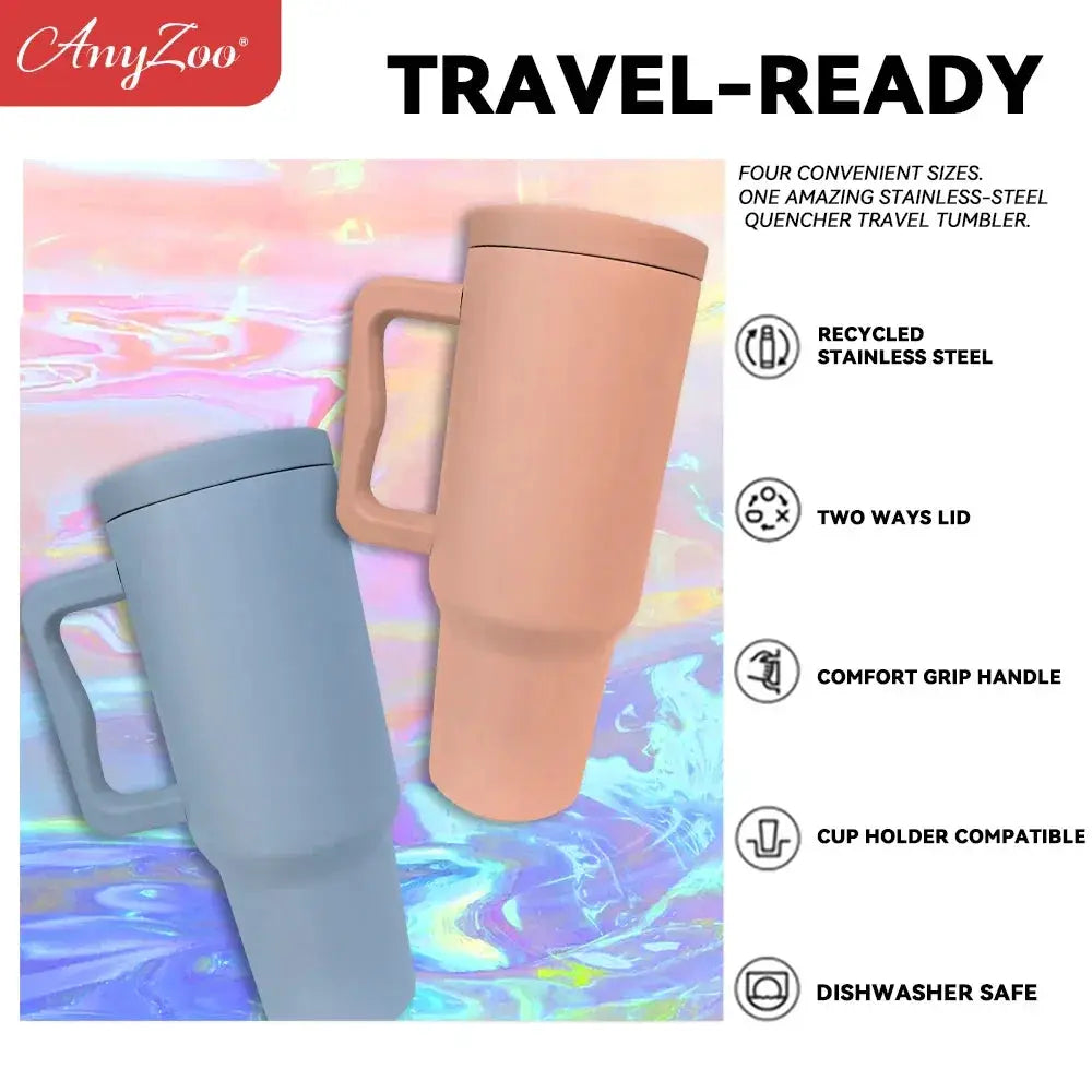 40oz Insulated Tumbler With Handle Stainless Steel