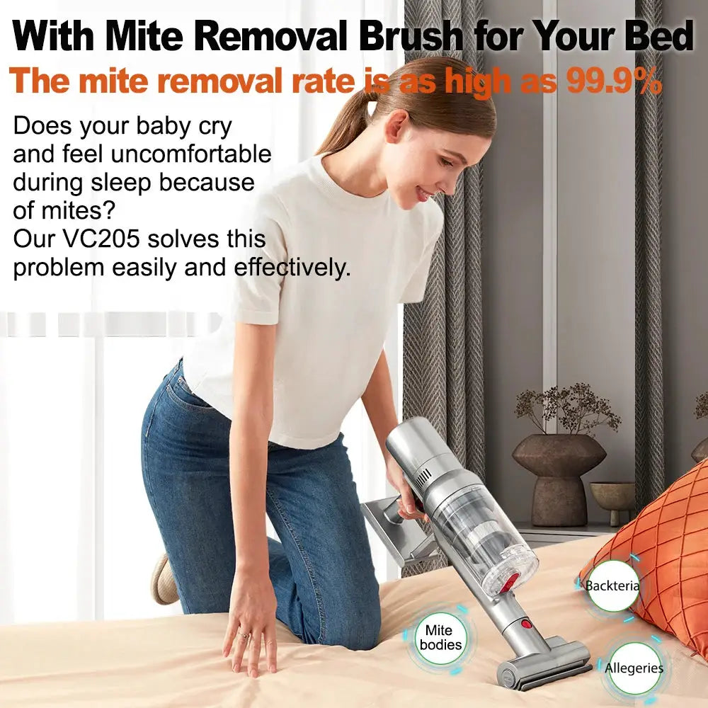Cordless Handheld Vacuum 27000Pa Suction With Touchscreen And Smart Dust Sensor