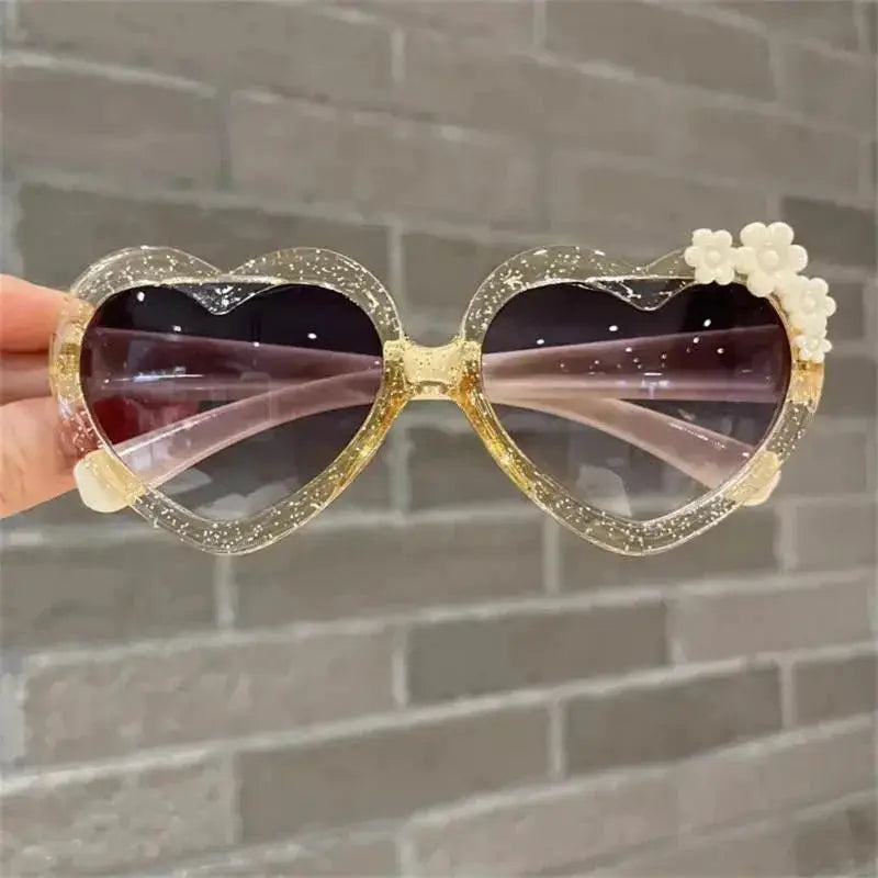 Cute Heart Shaped Kids Sunglasses With UV Protection